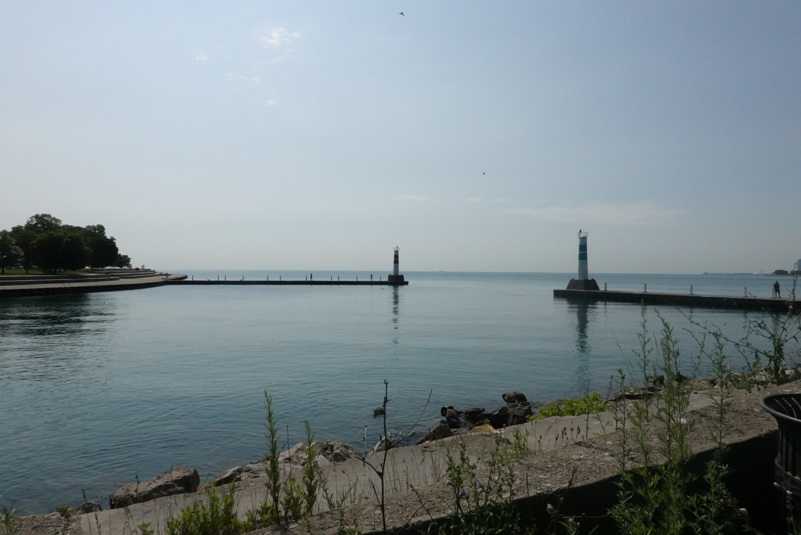 Two lighthouses visible at Montrose Moonrise Vista Point